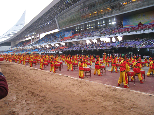 Répétition sur le site du Naadam 2012 d’Ordos